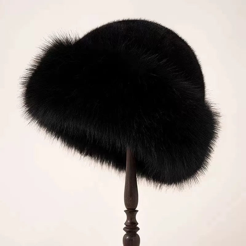 Fox Ear Hat and Scarf All-In-One Hat for Women in Winter, Cute Plush Fleece-Lined, Thickeneded and Warm, Two-Piece Set with Scarf