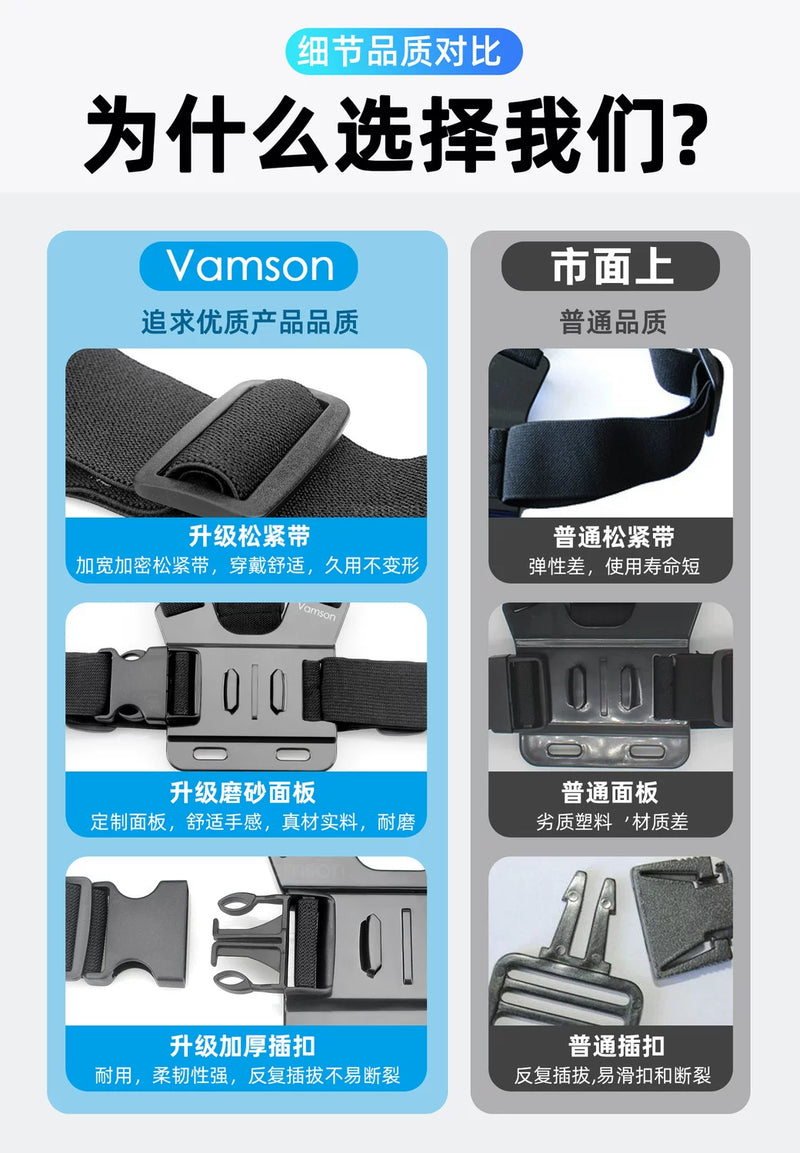 Sports Camera Chest Fixed First-Person Perspective Shooting Bracket Cycling Camera Chest Strap Bracket