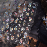Goldfish Spark Nail Art Stickers Embossed New 3D Three-Dimensional 5D Internet Celebrity Ins National Style Koi Nail Stickers Decoration