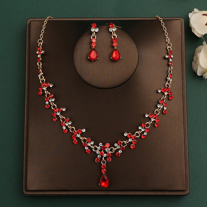Bridal headdress suit hair accessories crown headband earrings wedding Korean wedding necklace jewelry wedding accessories wholesale