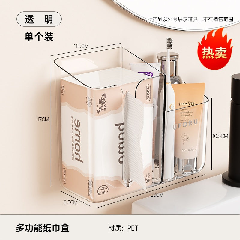 Creative Tissue Box Household Multifunctional Earphone Rack Large Capacity Built-in Spring Easter Island Moai Stone Tissue Box