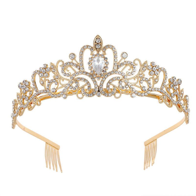 Crown Tiara Kidsren's Little Princess Crown Tiara Bride High-End Headband Female 2024 New Tiara Kidsren