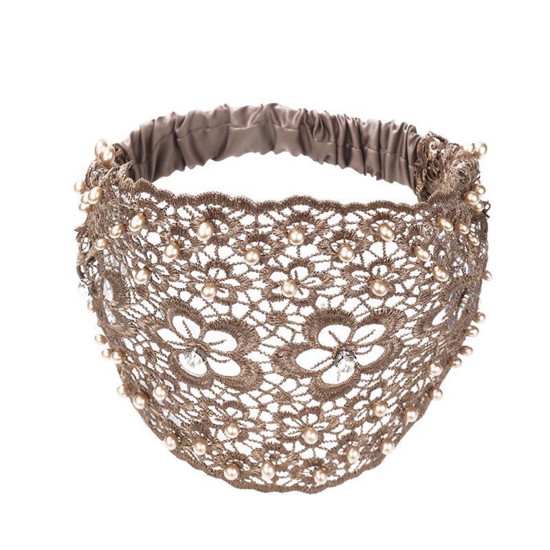 Cross-border Explosions Hollow Hair Band Nail Beads Shake Voice Internet Celebrity Wide-brim Pressing Hair Covering White Hair Headband Female Headwear Headband Hair Band