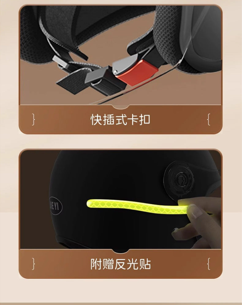 helmet 3c certification electric car men and women four seasons universal battery motorcycle safety helmet winter warm half helmet