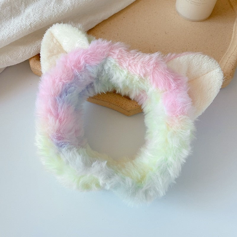 Amazon Plush Headband Wristband Set Face Washing Absorbent Headband Cartoon Cute Waterproof Hairband Wholesale