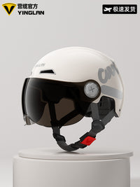 Camp cable helmet female electric car 3c new national standard four seasons universal battery car motorcycle male retro helmet half winter