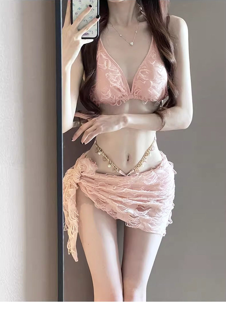 Swimwear Women's Instagram Style Sexy Bikini BIKINI Spice Girl Floral Pure Desire Small Chanel Style Spa Vacation Split