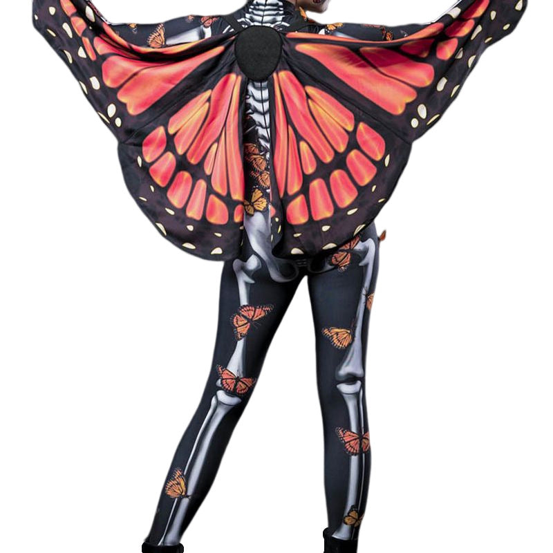 FD1064 2023 New Halloween European and American Butterfly Cloak Fashion Elegant Family Skull Jumpsuit