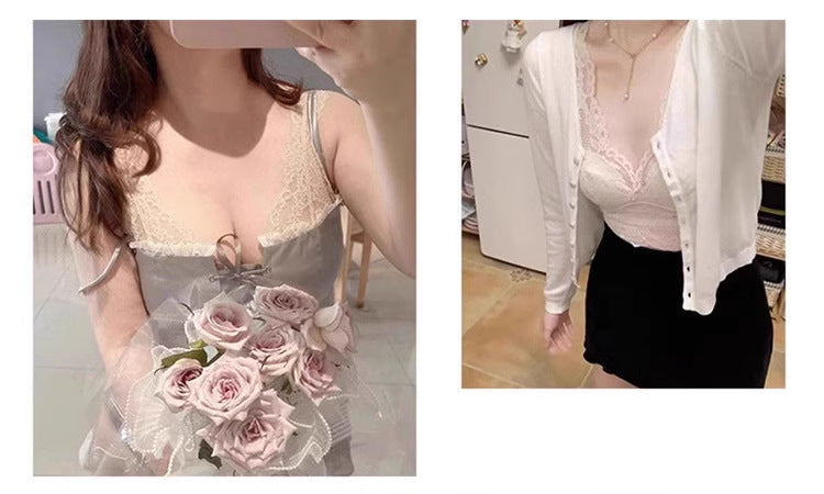 Hua Jia Long Xin Same Style French Lace Underwear Women's Small Chest Push-up Traceless Sexy Inner Stacked Bra