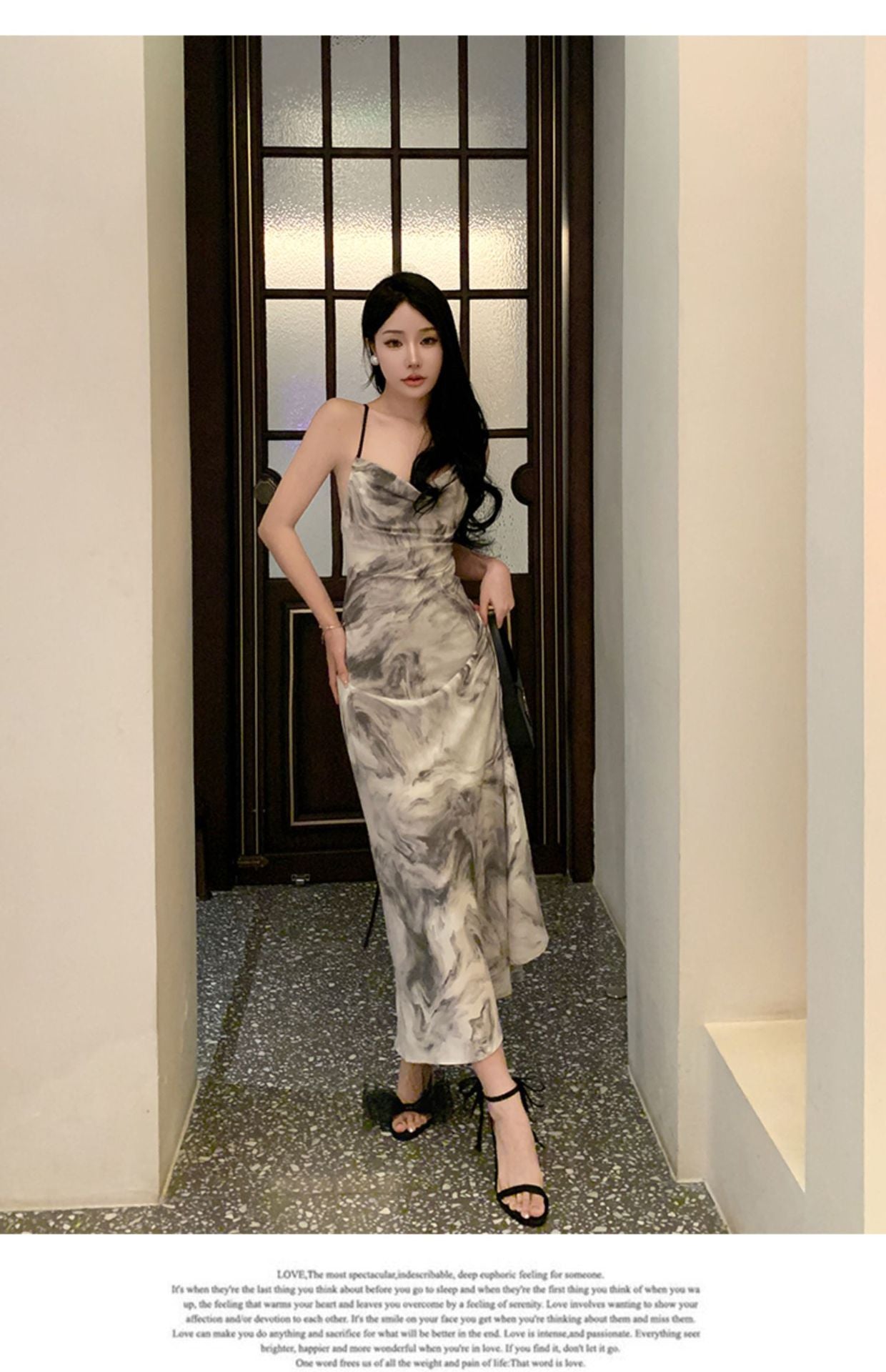 Ink Painting Suspender Dress for Women Summer 2025 New New Chinoiserie Backless Elegant Design Long Skirt Summer Dress