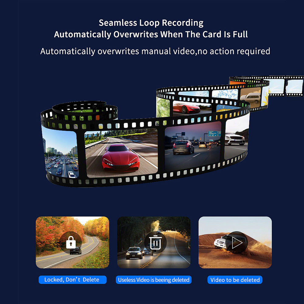 Cross-Border 2025 Driving Recorder with Front 4K and Rear 1080P Wifi Dual Recording, Night Vision, Adas, Gps, Dual Cameras