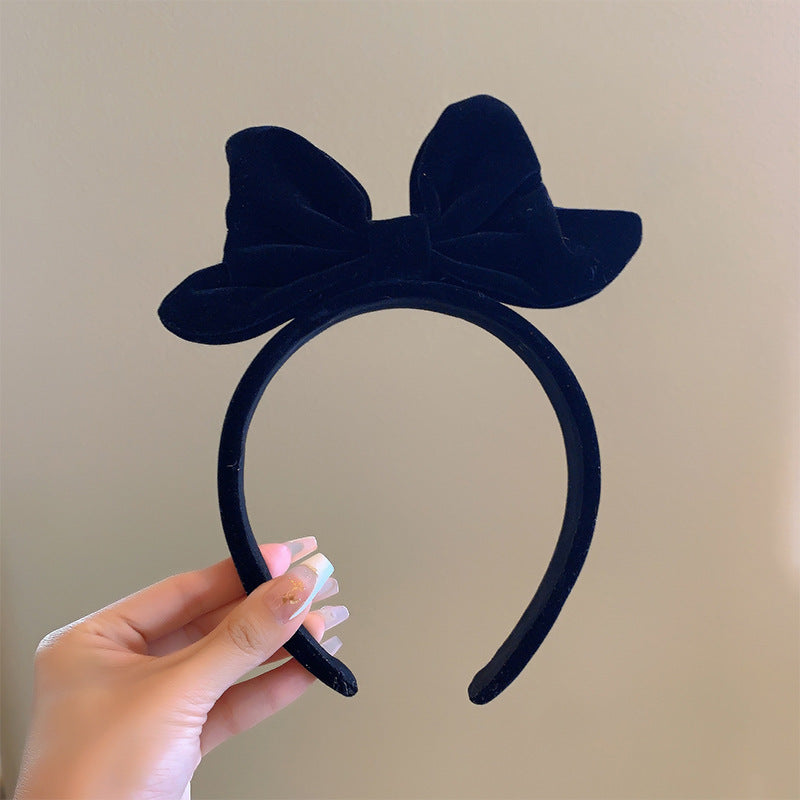 Bow cat ears plush headband face washing hair pressing non-slip headband sweet cute hair bundle children hairpin headdress