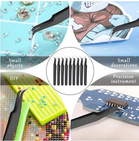 Pliers Stainless Steel Precision Electronic Components Jewelry Sequins Pliers Eyelashes Nails Bird's Nest Hair Pliers