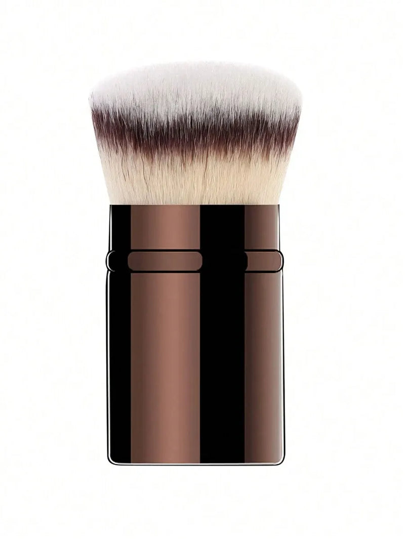 1pc Professional Face Retractable Makeup Brush,Blush Brush Foundation Brush Loose Powder Brush Synthetic Hair Ultra-Soft Doundat
