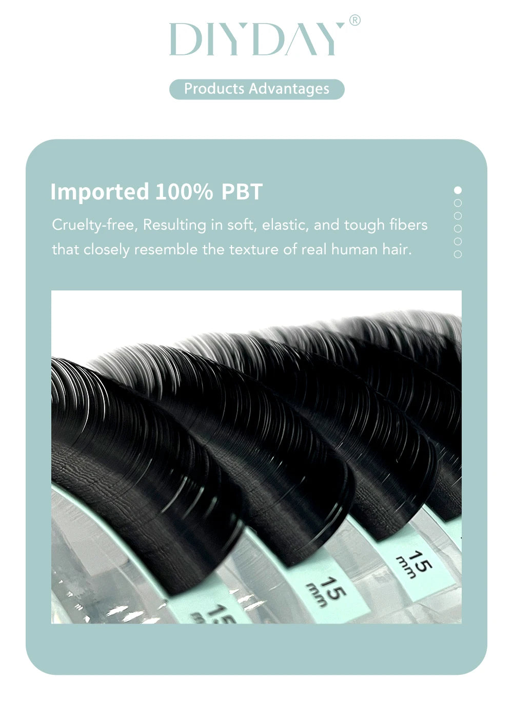 DIYDAY 16Rows Mink Lashes Individual Natural False Eyelashes B C CC D DD Curl Eyelash Extension Supplies for Makeup