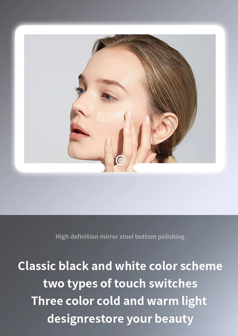 Car Interior Mirrors Sun Visor Plate LED HD Makeup Mirror for Girls Women Rechargeable Fill Light Universal Thin Vanity Mirror