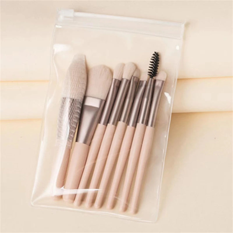 8-Piece Mini Soft and Fluffy Makeup Brush Set, Perfect for Makeup Beginners, Used for Foundation, Blush, and Eyeshadow to Create
