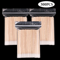 500/100/300pcs Disposable Wooden Micro Bud Swabs Lint Free Eyelash Extension Glue Removing Tools Makeup Mini Brush