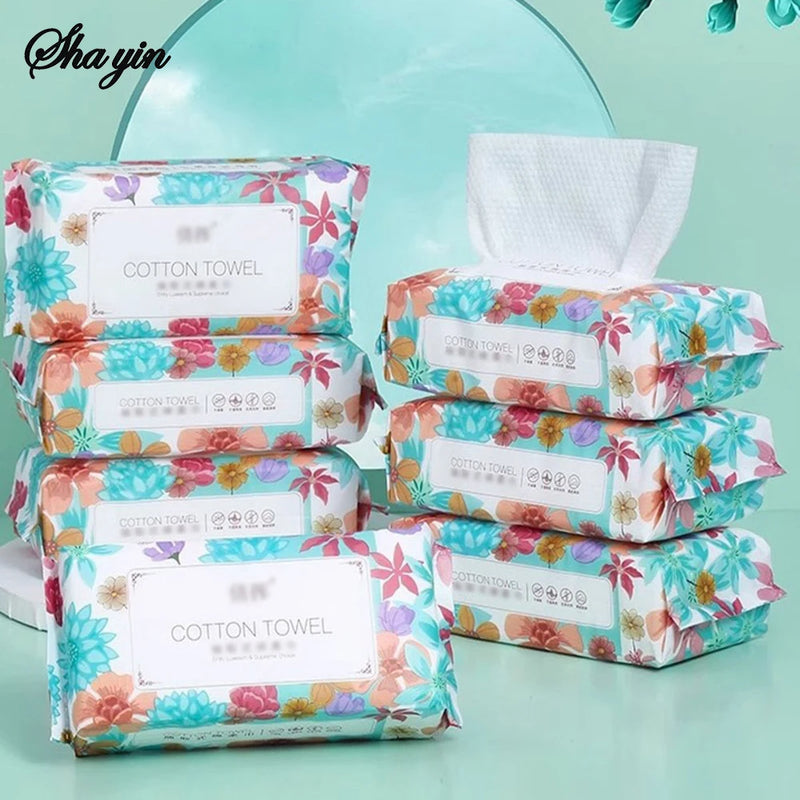Flower face towel, pure cotton disposable face towel, thickened makeup remover pad, soft cleansing pad, face towel Facial makeup