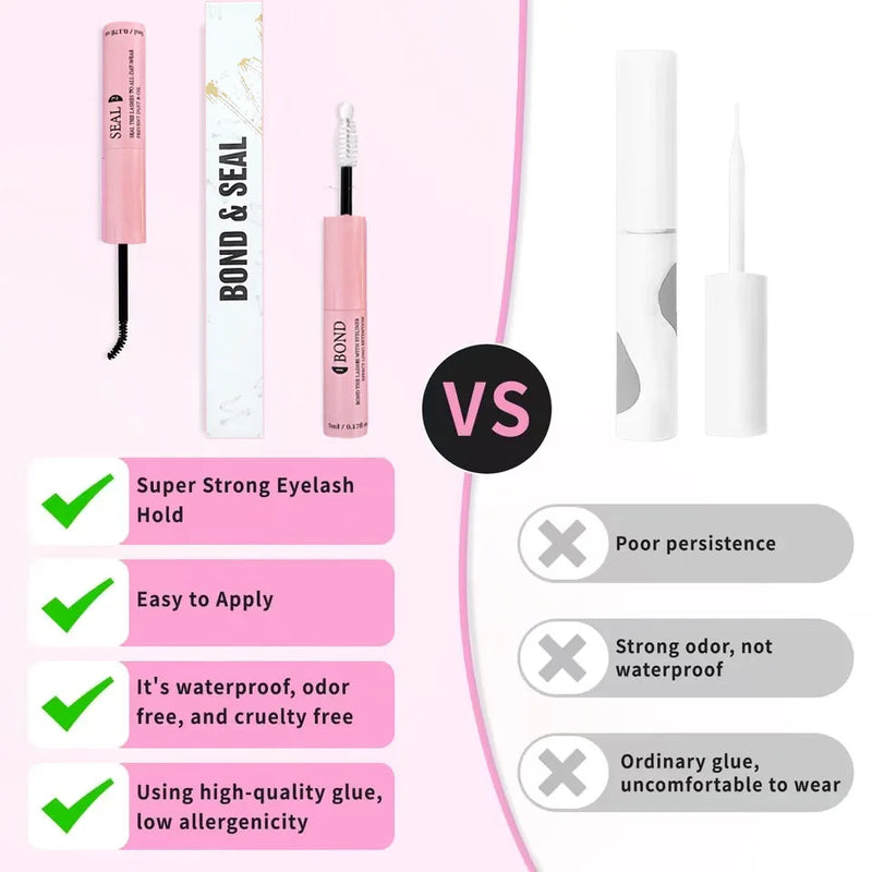 DIY Clusters Lash Kit Full Set 8-16mm Mix Bond&Seal Tweezers Lash for Self Application Makeup Individual Eyelash Extensions