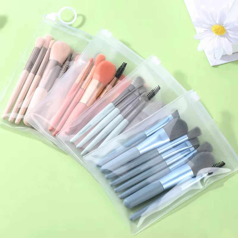 8-Piece Mini Soft and Fluffy Makeup Brush Set, Perfect for Makeup Beginners, Used for Foundation, Blush, and Eyeshadow to Create
