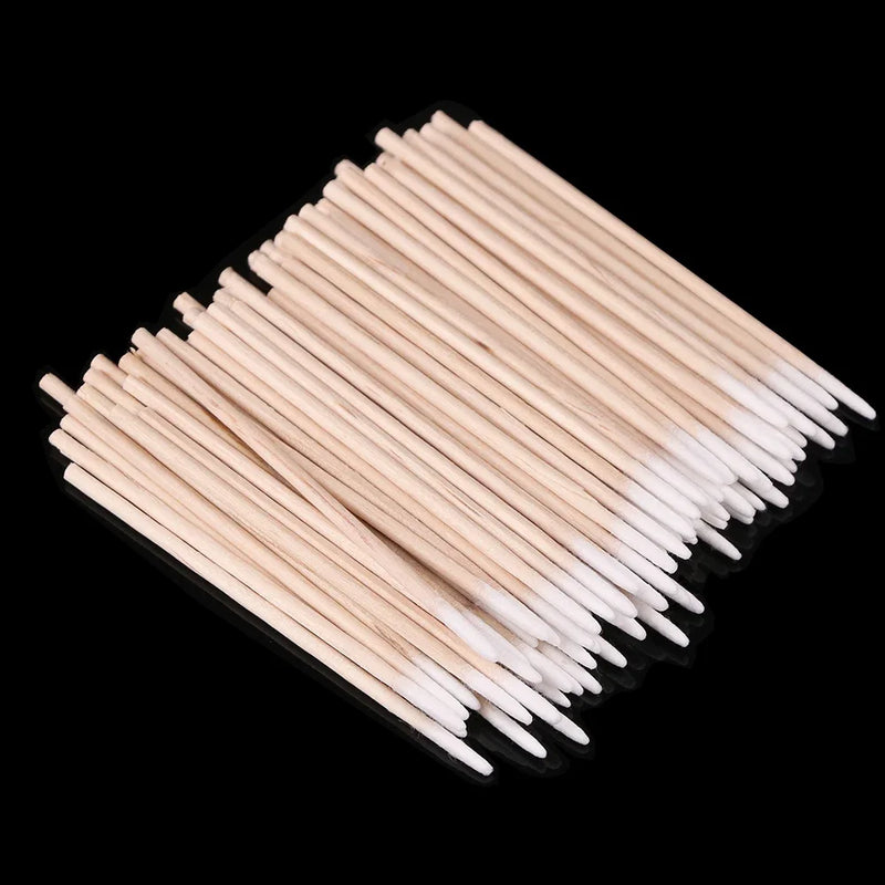 500/100/300pcs Disposable Wooden Micro Bud Swabs Lint Free Eyelash Extension Glue Removing Tools Makeup Mini Brush
