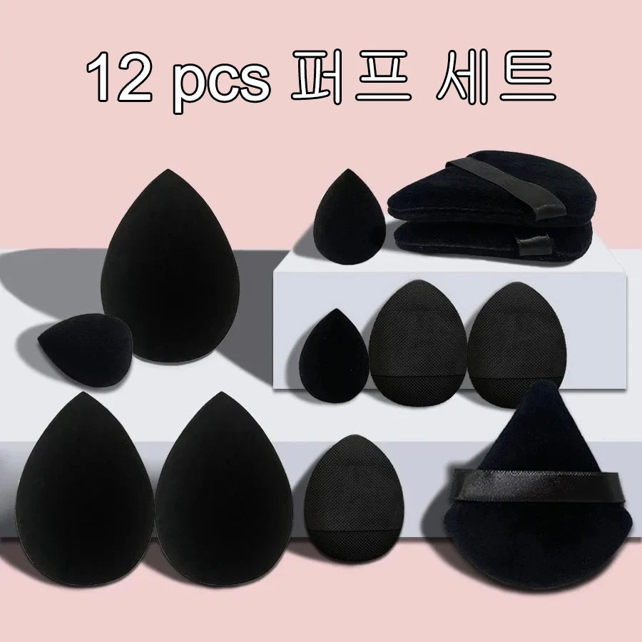 12pcs Makeup Tool Set Size Size Giant Soft Makeup Egg Makeup Powder Suitable for Base Makeup Corner Makeup Setting Novice Makeup