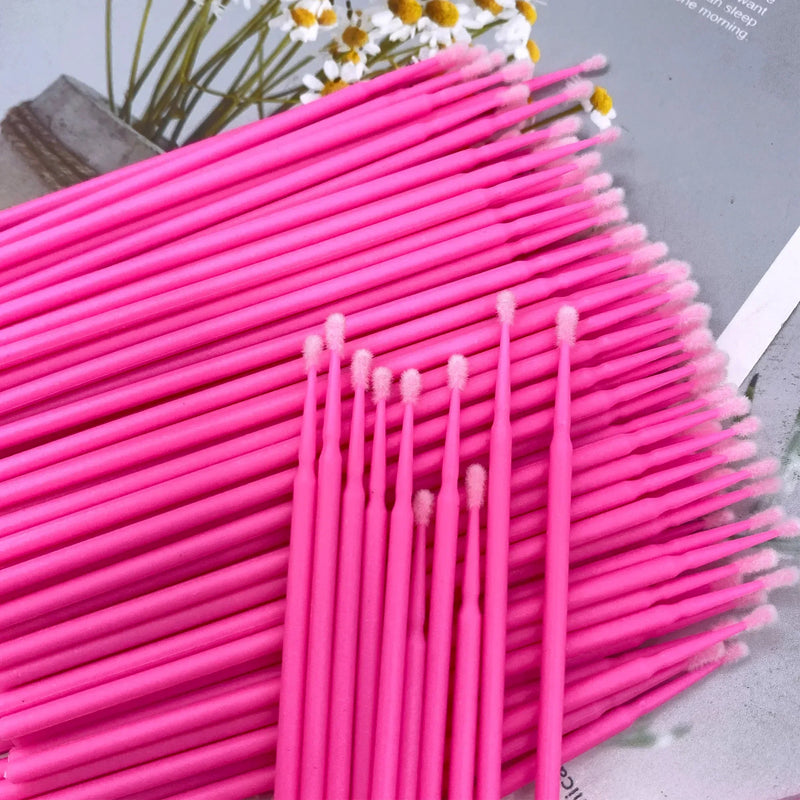 100/500pcs Eyelash Cleaning Brush Lash Extension Micro Cotton Swab Individual Eyelashes Microbrush Beauty Makeup Clean Remover - hover