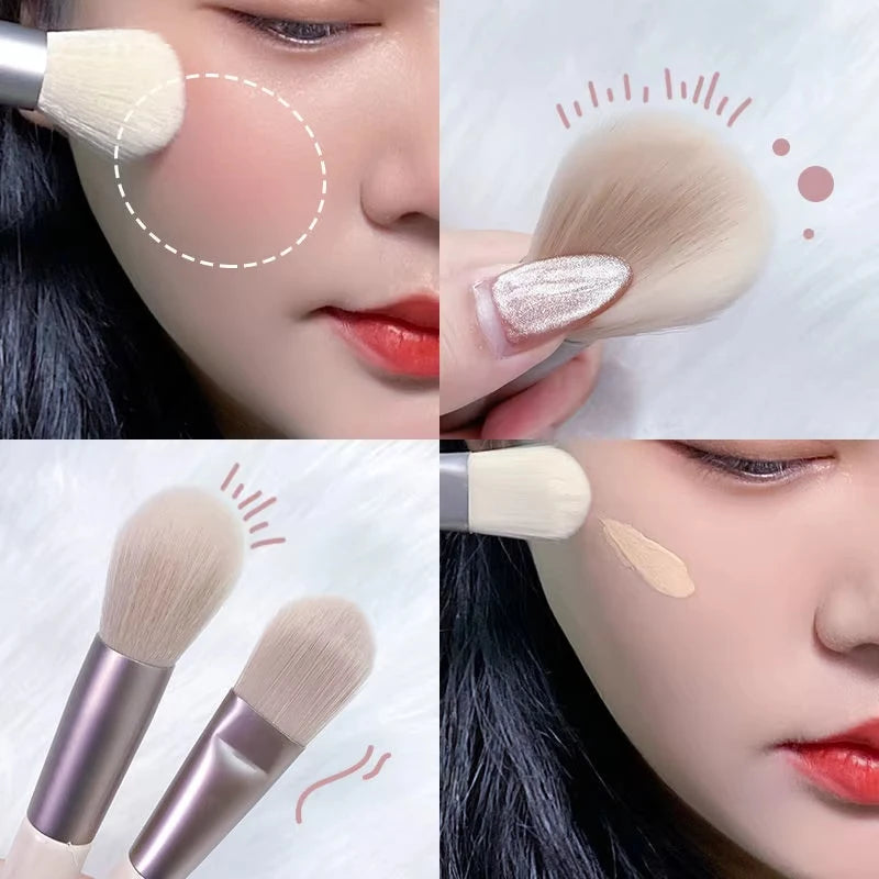 8-Piece Mini Soft and Fluffy Makeup Brush Set, Perfect for Makeup Beginners, Used for Foundation, Blush, and Eyeshadow to Create