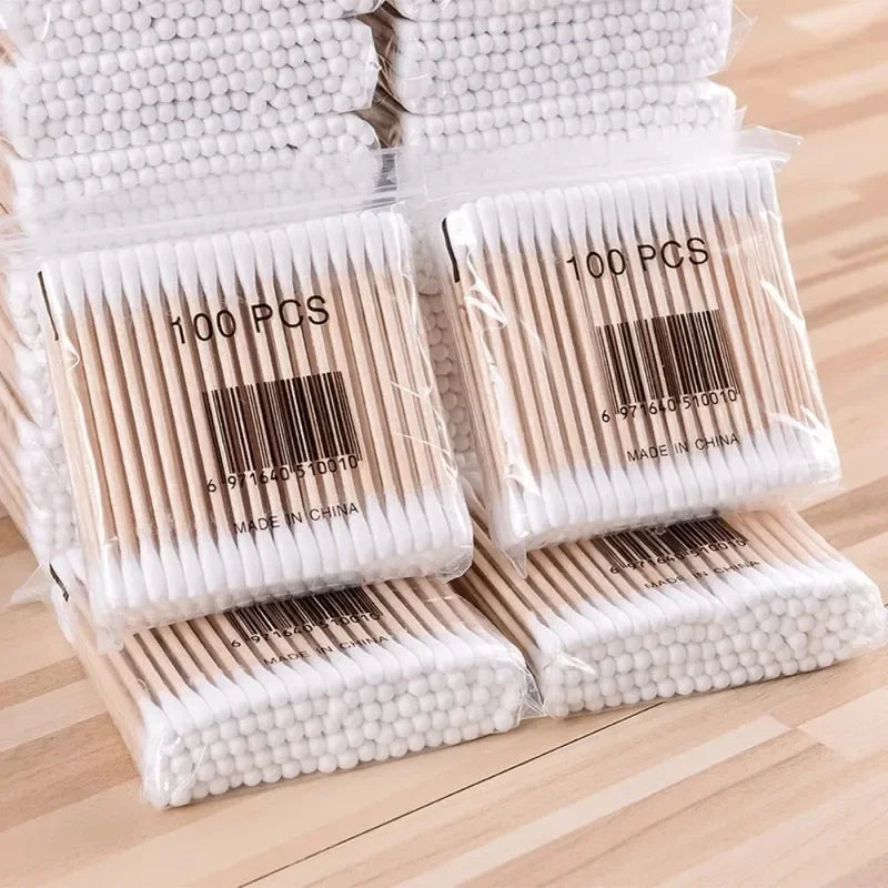 Precision Pointed Cotton Swabs – 2-Ended Bamboo Sticks for Makeup, Nail Art & Personal Care