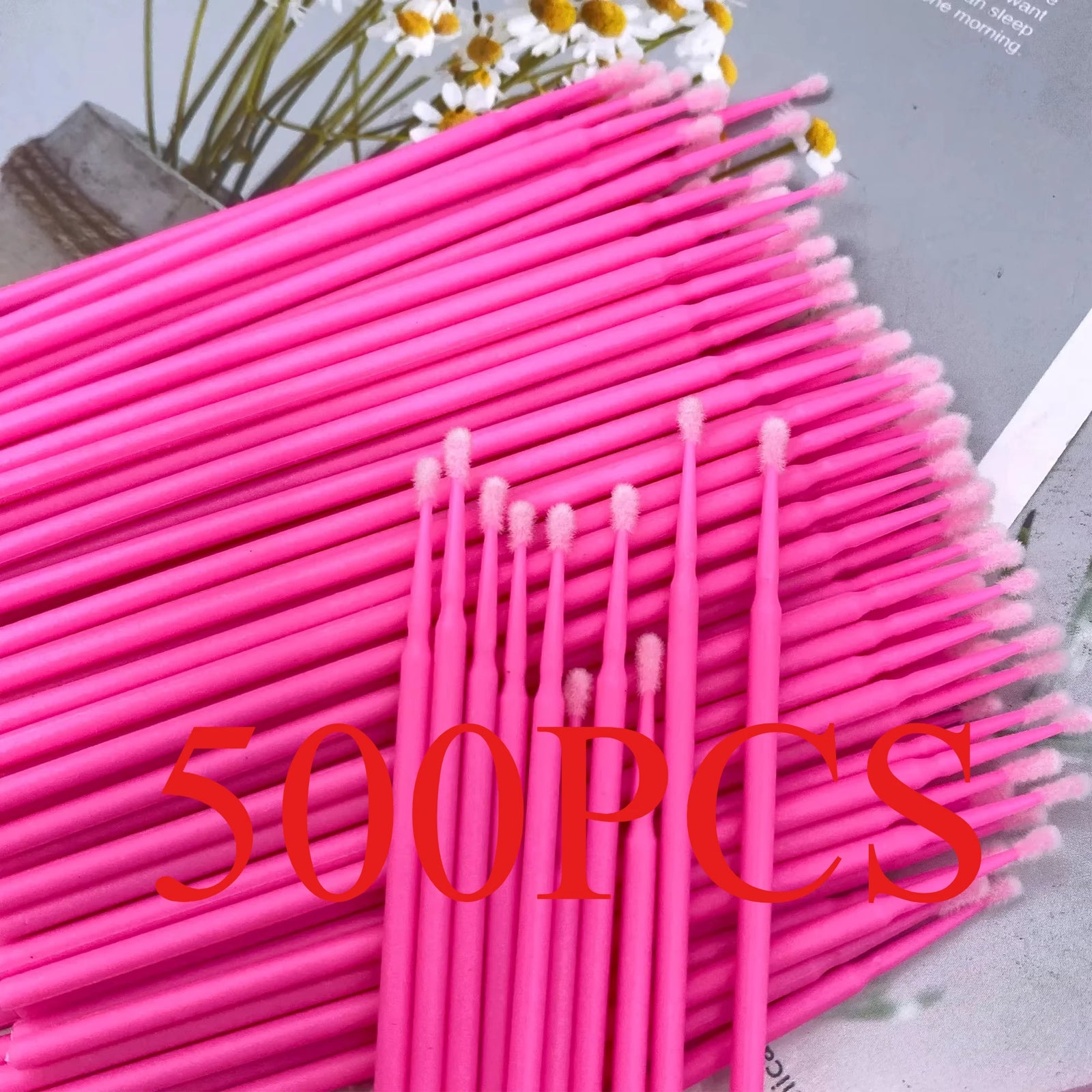 100/500pcs Eyelash Cleaning Brush Lash Extension Micro Cotton Swab Individual Eyelashes Microbrush Beauty Makeup Clean Remover